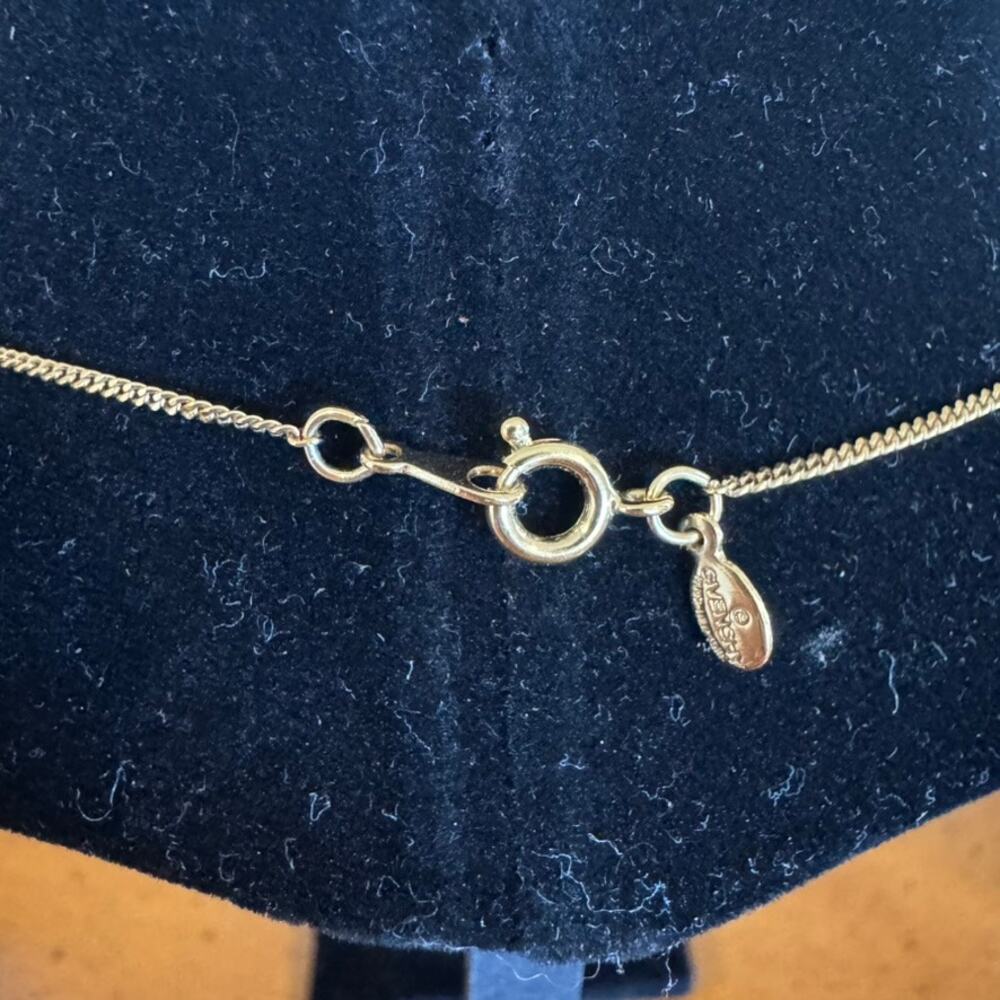 Vintage Givenchy Gold Tone Crystal Logo Pendant Necklace - Picture 3 of 6